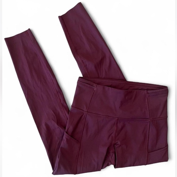 Lululemon Burgundy High-Waisted Leggings Size 4 - Picture 1 of 6
